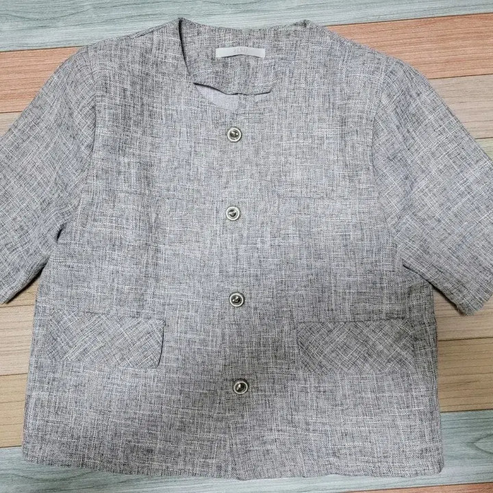 [BUNJANG] Visit in New York Round Neck Short Sleeve Jacket / 비지트인뉴욕 라운드 반팔 자켓 (프리사이즈)