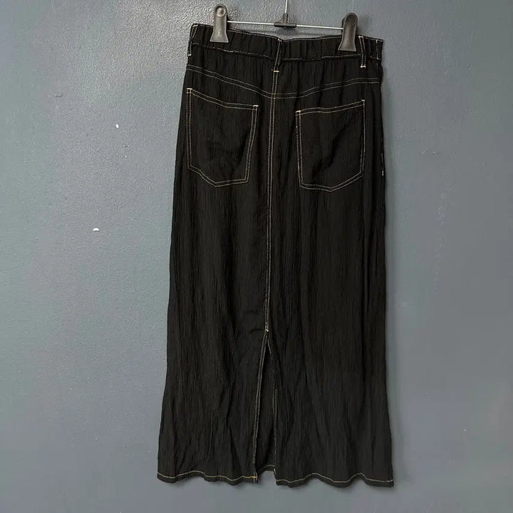 [SOLD OUT] L 에잇세컨즈 블랙 레이온 롱 스커트