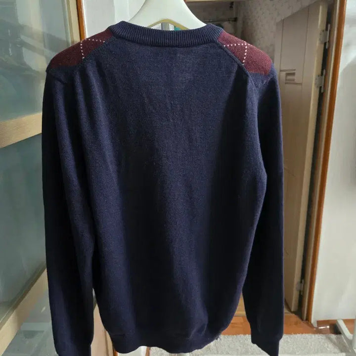 [BUNJANG] Lacoste Argyle V-neck Wool Knit Sweater / 남성(3) 95 라코스테 아가일 브이넥 울 니트