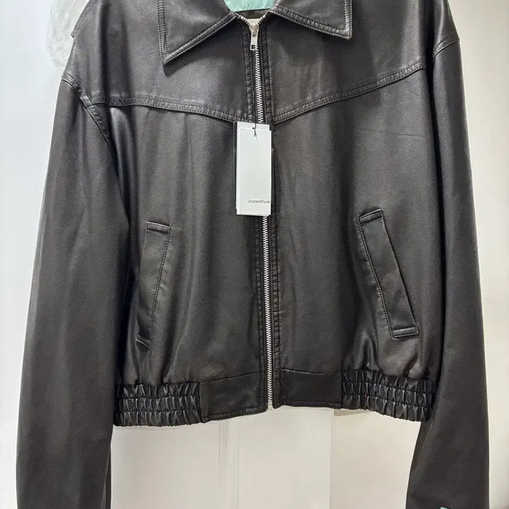 [BUNJANG] InstantFunk Eco Leather Jacket Brown / 인스턴트펑크 에코 레더자켓 브라운 (새상품)