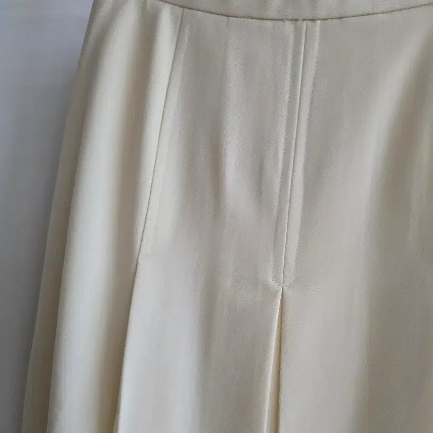 [BUNJANG] Vintage Cream Pleated Midi Skirt / 크림색 플리츠스커트 주름미디스커트 빈티지