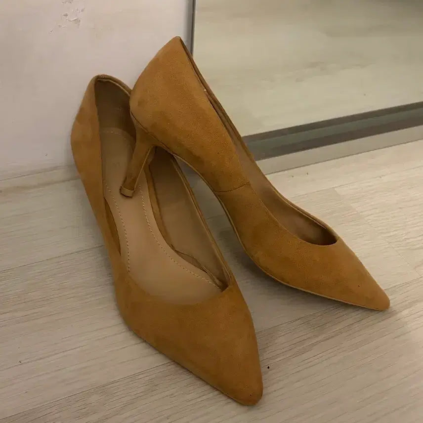 [BUNJANG] H&amp;M Suede Pumps Heels / 스웨이드 펌프스 힐 브라운 h&amp;m