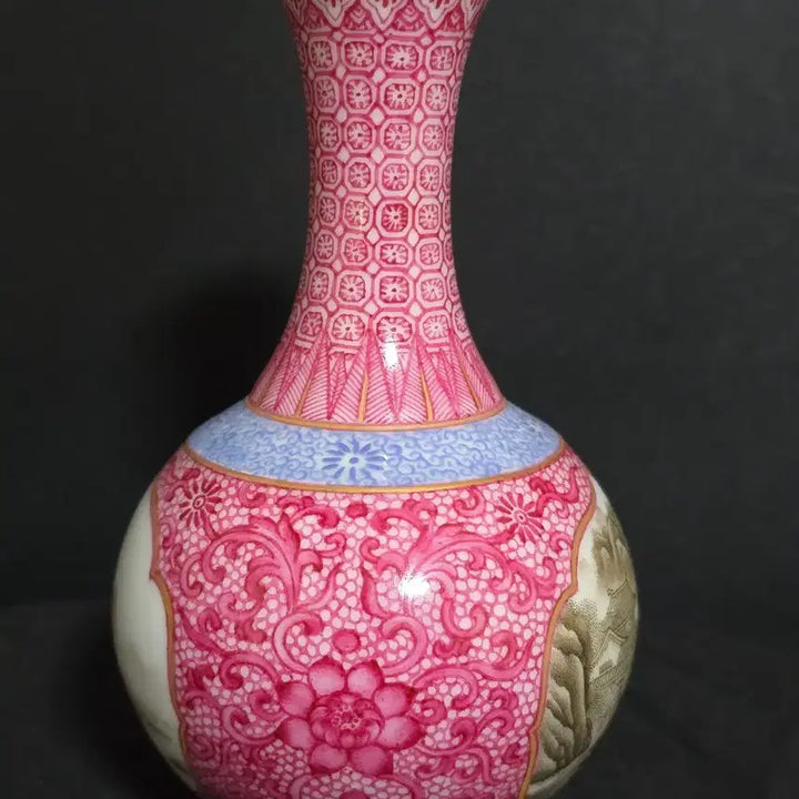 [BUNJANG] Qianlong Famille Rose Landscape Vase / 건륭분채산수문주병