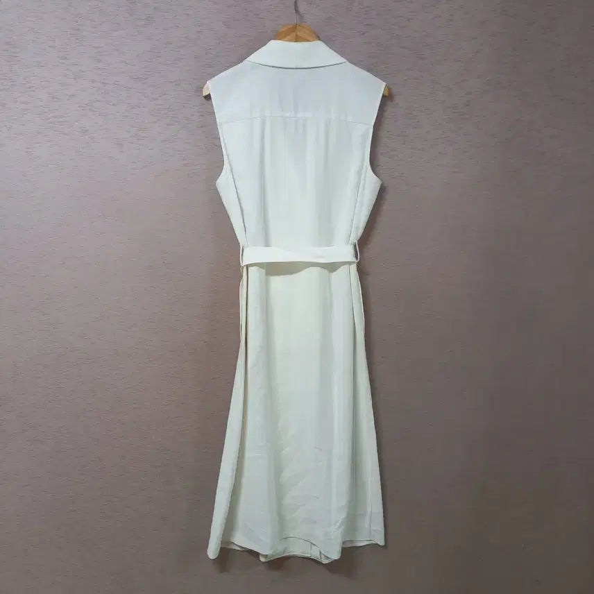 [BUNJANG] MNG Ivory Belted Trench Vest for Women / B4-17/MNG 아이보리 벨티드 트렌치 롱조끼 여성