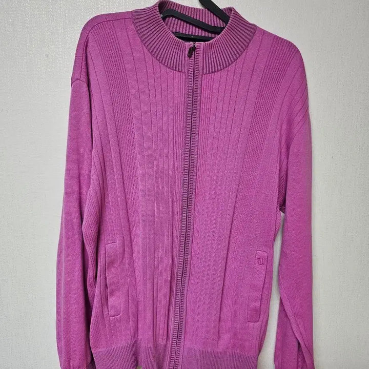 [BUNJANG] Maestro Pink Knit Zip-Up Cardigan / 마에스트로 핑크색 니트 집업 가디건 100