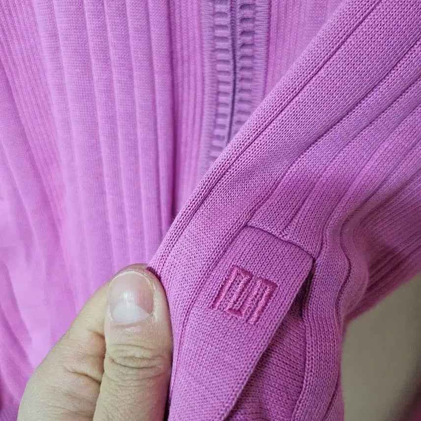 [BUNJANG] Maestro Pink Knit Zip-Up Cardigan / 마에스트로 핑크색 니트 집업 가디건 100