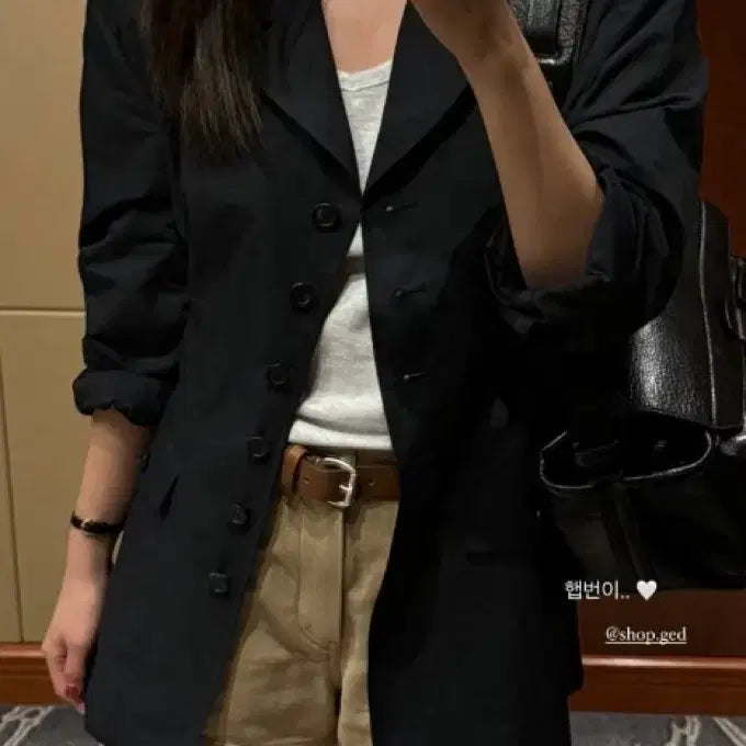 [BUNJANG] GED Signature Hepburn Jacket - Navy / 게드 SIGNATURE HEPBURN JACKET - NAVY