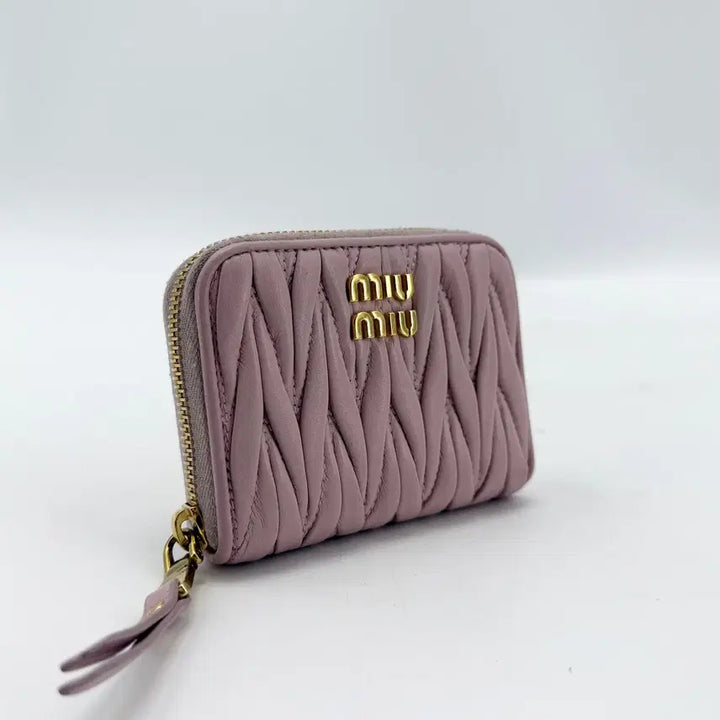 [BUNJANG] Miu Miu Matelassé Gold Logo Card Wallet / 미우미우 마테라쎄 금장로고 지퍼돌이 카드지갑