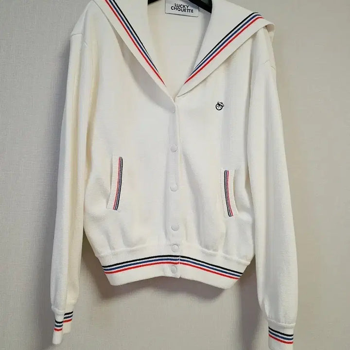[BUNJANG] Lucky Chouette Sailor Cardigan White / 럭키슈에뜨 세일러 가디건 화이트