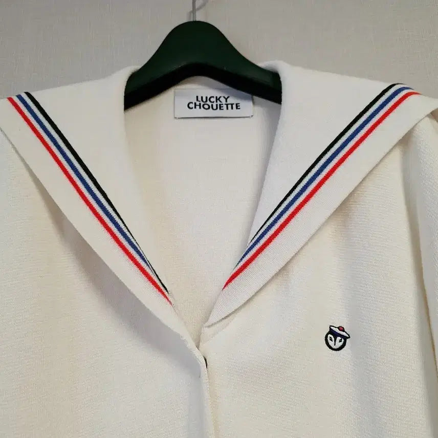 [BUNJANG] Lucky Chouette Sailor Cardigan White / 럭키슈에뜨 세일러 가디건 화이트