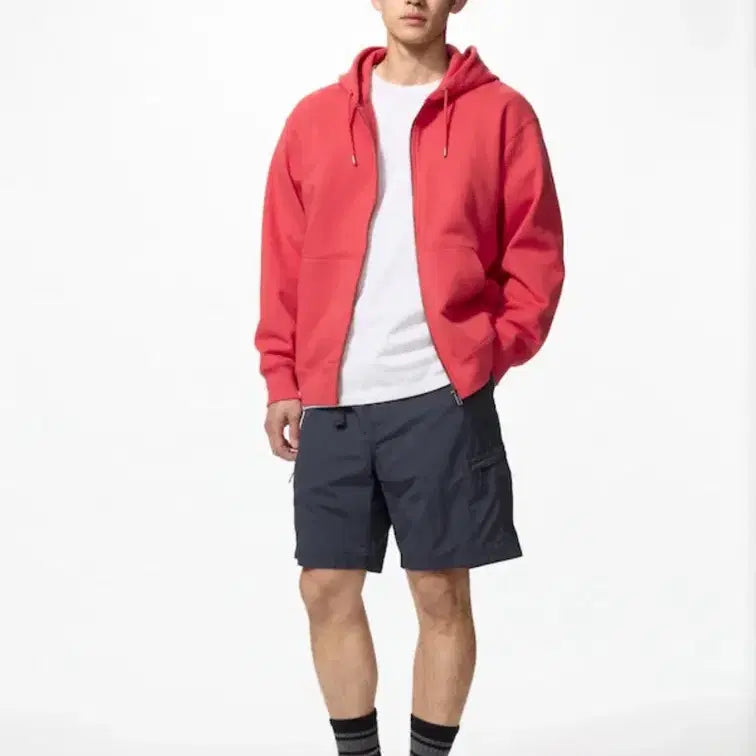 [SOLD OUT] 유니클로 스웨트풀집 파카 레드(s)