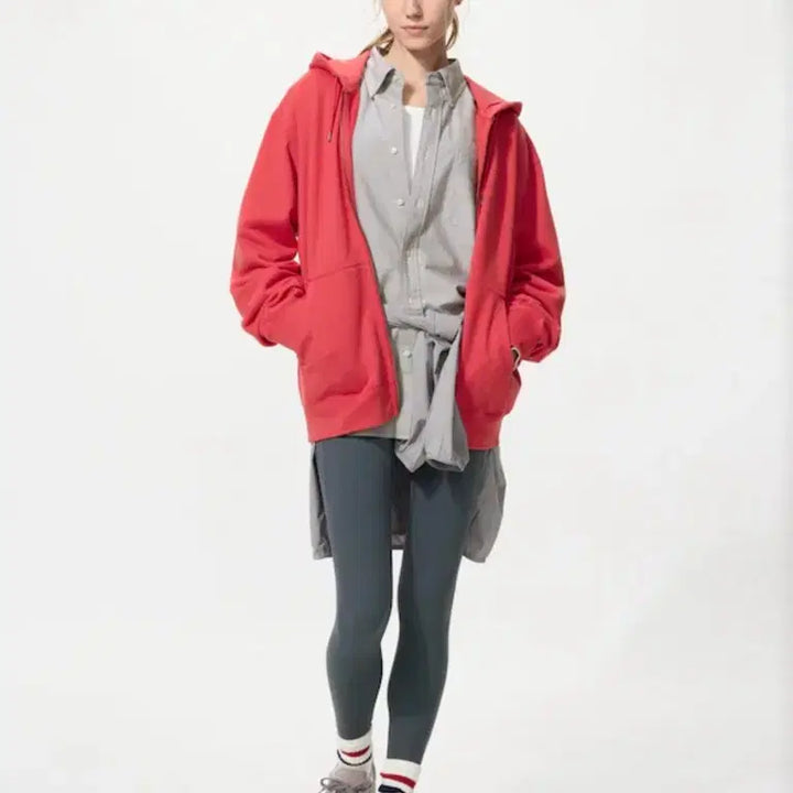 [SOLD OUT] 유니클로 스웨트풀집 파카 레드(s)