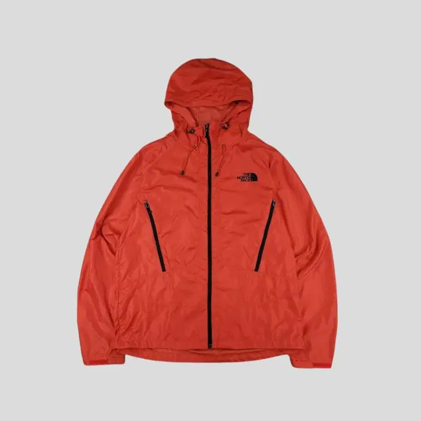 [BUNJANG] The North Face White Label Red/Black Raglan Glash Hooded Jacket / 노스페이스 화이트라벨 레드 블랙 배색 로고 레글런 립스탑 글래쉬 후드 경