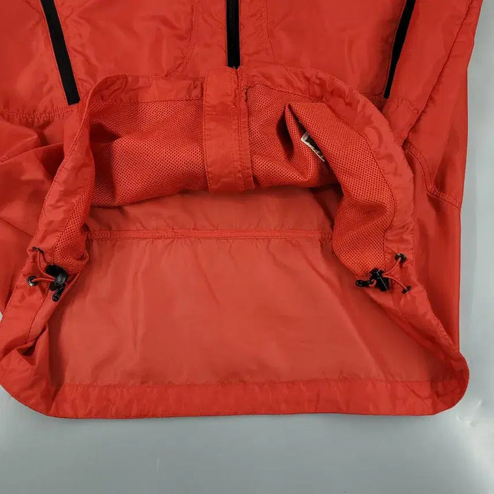 [BUNJANG] The North Face White Label Red/Black Raglan Glash Hooded Jacket / 노스페이스 화이트라벨 레드 블랙 배색 로고 레글런 립스탑 글래쉬 후드 경
