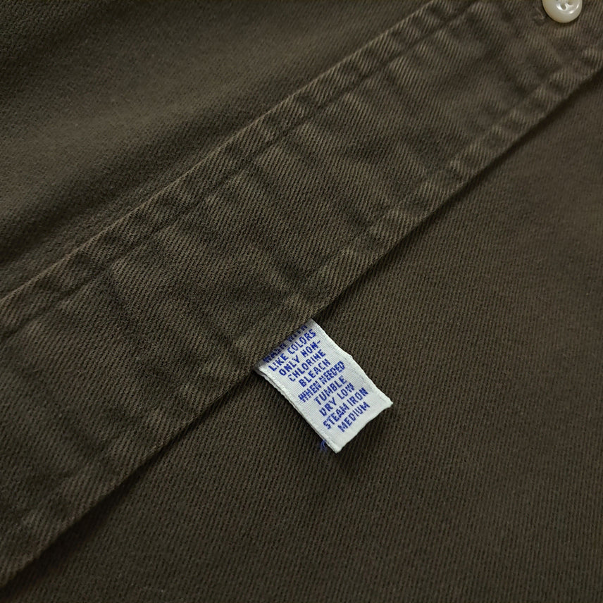 [SOLD OUT] CK266 L 폴로 90s 미국판 다크 올리브 셔츠 남방
