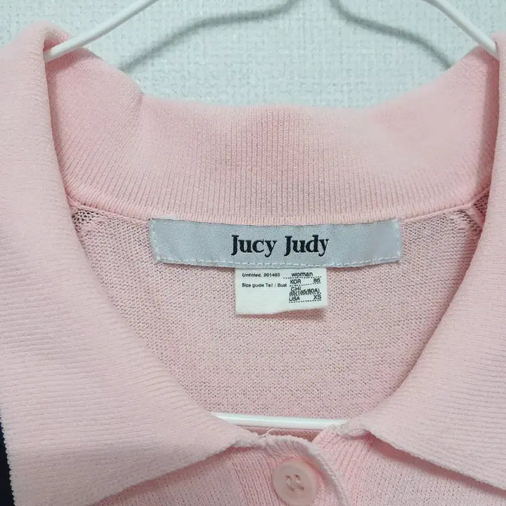 [BUNJANG] Juicy Judy Pink Short-Sleeve Knit Top / Juicy Judy 핑크 반팔 카라 니트