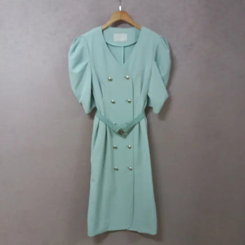 [SOLD OUT] B4-17/JULL-LOG 민트색 벨티드 롱원피스 여성
