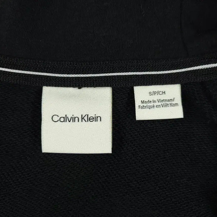 [BUNJANG] Calvin Klein Spellout Logo Raglan High Neck Cotton Blend Hoodie / 캘빈클라인 블랙 화이트 스펠아웃 로고 레글런 하이넥 코튼블렌드 후드집업