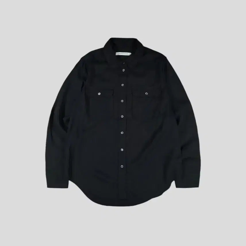 [BUNJANG] Calvin Klein Jeans Black Double Pocket Rayon Shirt / 캘빈클라인 진스 블랙 더블포켓 레이온 남방 셔츠 S