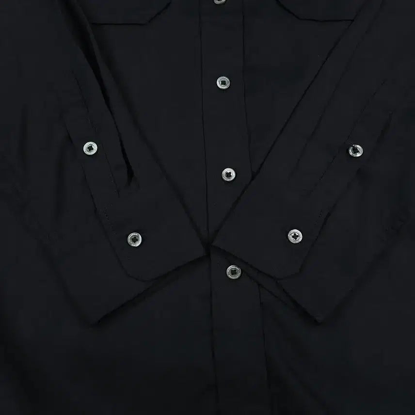 [BUNJANG] Calvin Klein Jeans Black Double Pocket Rayon Shirt / 캘빈클라인 진스 블랙 더블포켓 레이온 남방 셔츠 S