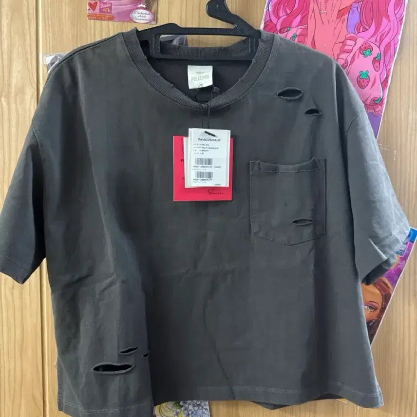 [BUNJANG] FELIZ MEI Damage T-Shirt Brown / [새상품] FELIZ MEI 데미지 티셔츠 브라운
