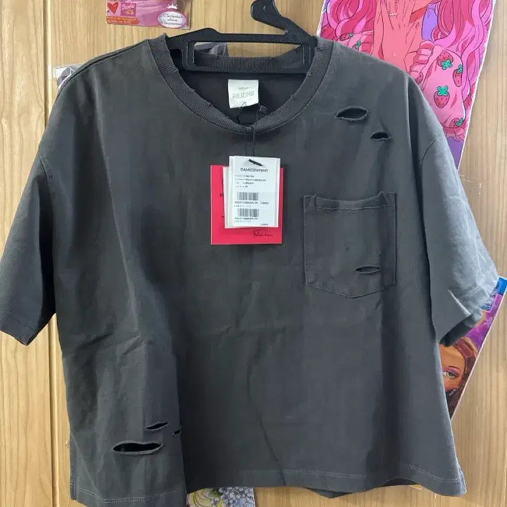 [BUNJANG] FELIZ MEI Damage T-Shirt Brown / [새상품] FELIZ MEI 데미지 티셔츠 브라운