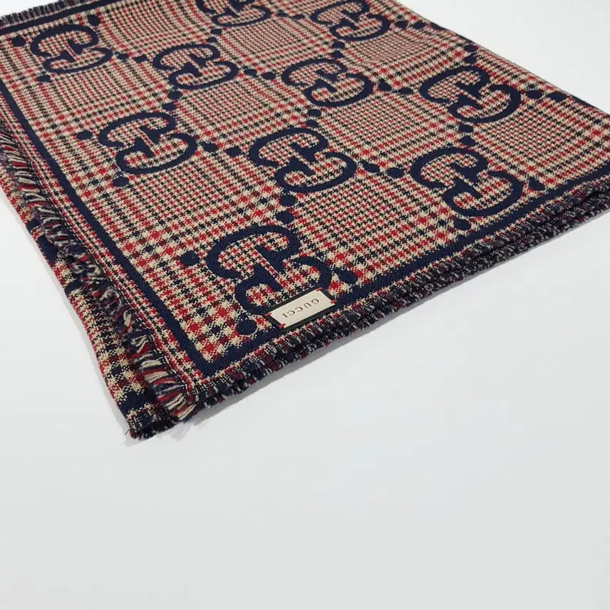 [BUNJANG] Gucci GG Check Jacquard Wool Muffler / 정품) 구찌 GG 체크 자카드 울 머플러 660025