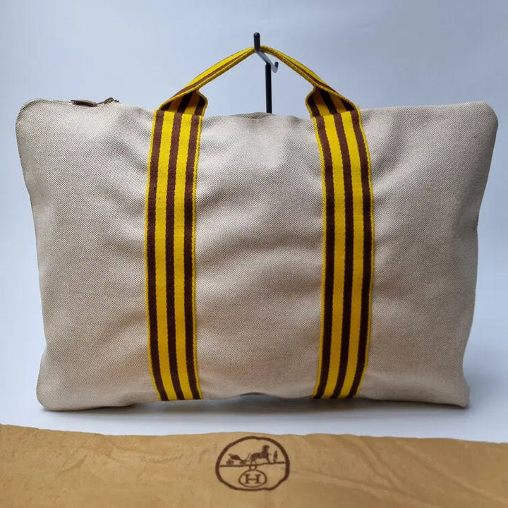 [BUNJANG] Hermès Canvas Stripe Tote Bag Large / 에르메스 캔버스 스트라이프 토트백 라지 (여행가방, 남녀공용, 희귀템)