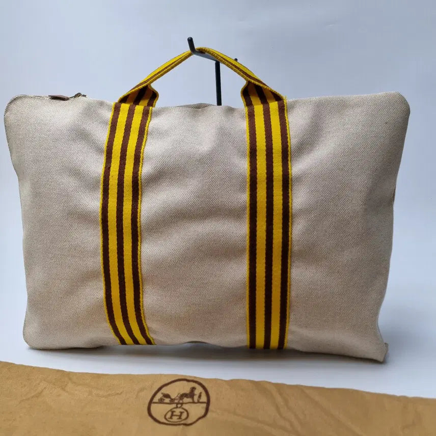 [BUNJANG] Hermès Canvas Stripe Tote Bag Large / 에르메스 캔버스 스트라이프 토트백 라지 (여행가방, 남녀공용, 희귀템)