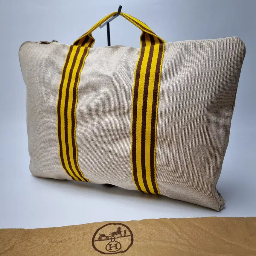 [BUNJANG] Hermès Canvas Stripe Tote Bag Large / 에르메스 캔버스 스트라이프 토트백 라지 (여행가방, 남녀공용, 희귀템)