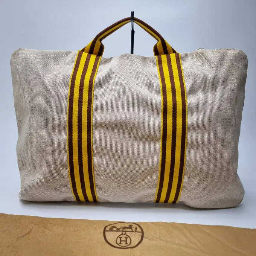 [BUNJANG] Hermès Canvas Stripe Tote Bag Large / 에르메스 캔버스 스트라이프 토트백 라지 (여행가방, 남녀공용, 희귀템)