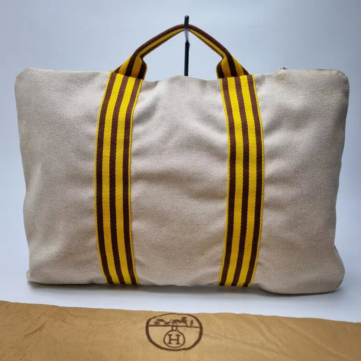 [BUNJANG] Hermès Canvas Stripe Tote Bag Large / 에르메스 캔버스 스트라이프 토트백 라지 (여행가방, 남녀공용, 희귀템)