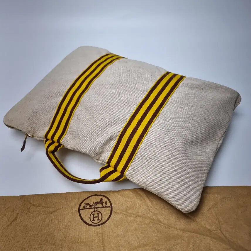 [BUNJANG] Hermès Canvas Stripe Tote Bag Large / 에르메스 캔버스 스트라이프 토트백 라지 (여행가방, 남녀공용, 희귀템)