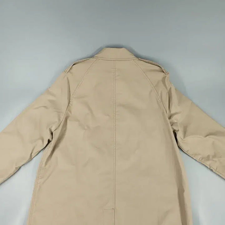 [BUNJANG] Calvin Klein Jeans Beige Hidden Zipper Shoulder Strap Cotton Blend Long Coat / 캘빈클라인 진스 베이지 히든지퍼 네크비조 어깨견장 코튼블렌드 롱 코트 S