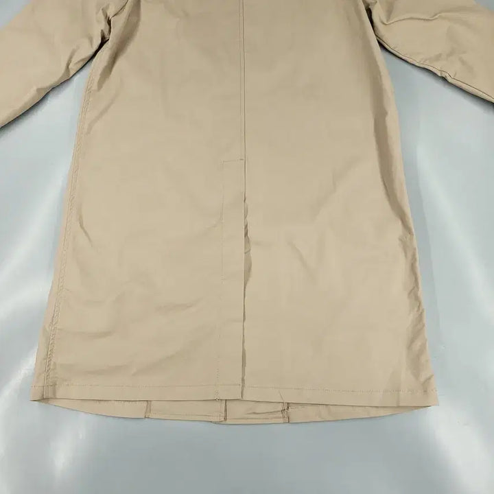 [BUNJANG] Calvin Klein Jeans Beige Hidden Zipper Shoulder Strap Cotton Blend Long Coat / 캘빈클라인 진스 베이지 히든지퍼 네크비조 어깨견장 코튼블렌드 롱 코트 S