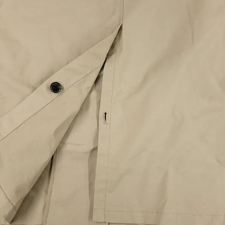 [BUNJANG] Calvin Klein Jeans Beige Hidden Zipper Shoulder Strap Cotton Blend Long Coat / 캘빈클라인 진스 베이지 히든지퍼 네크비조 어깨견장 코튼블렌드 롱 코트 S