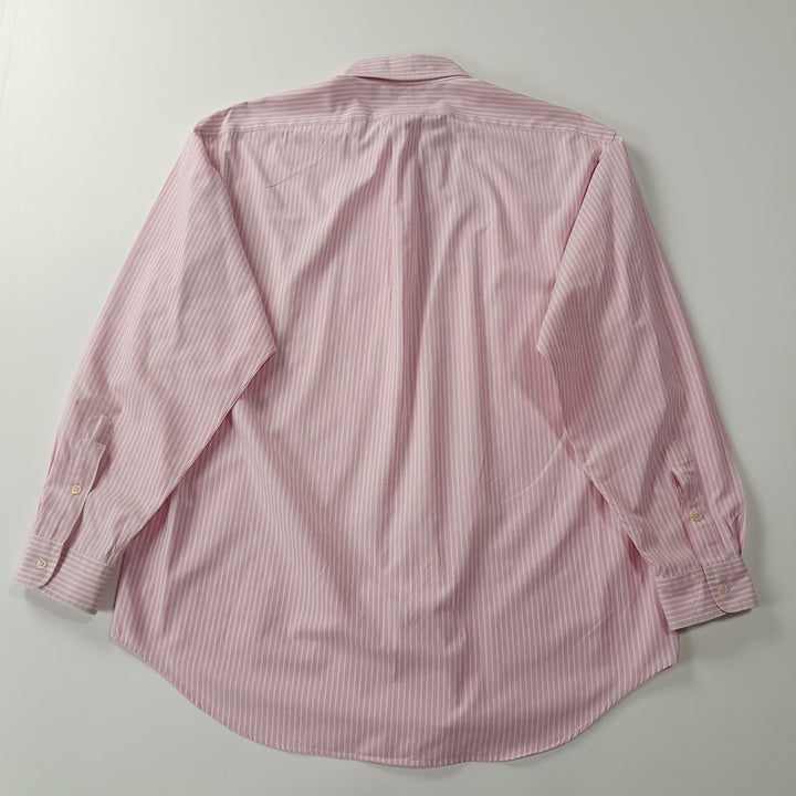 [SOLD OUT] CK268 L 폴로 90s 홍콩판 핑크 스트라이프 셔츠 남방