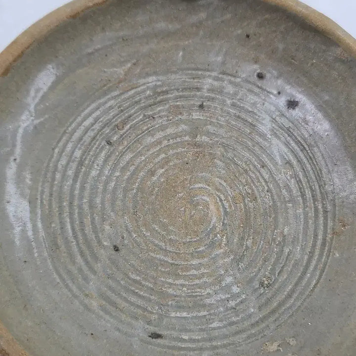 [BUNJANG] Celadon Porcelain Swirl Pattern Plate / 회오리문 도자기 굽 접시