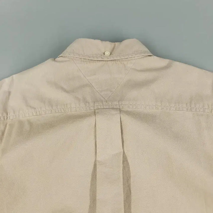 [BUNJANG] Tommy Hilfiger Beige Button-Down Custom Fit Cotton Blend Shirt / 타미힐피거 베이지 버튼다운 커스텀핏 코튼블렌드 남방 셔츠 M