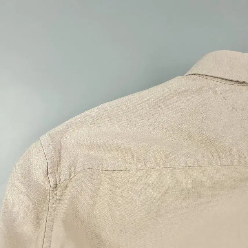[BUNJANG] Tommy Hilfiger Beige Button-Down Custom Fit Cotton Blend Shirt / 타미힐피거 베이지 버튼다운 커스텀핏 코튼블렌드 남방 셔츠 M