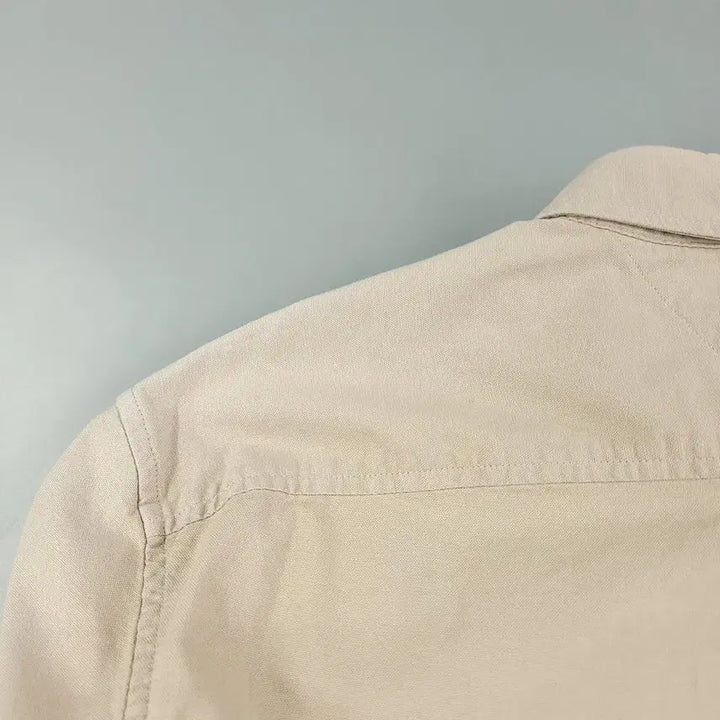 [BUNJANG] Tommy Hilfiger Beige Button-Down Custom Fit Cotton Blend Shirt / 타미힐피거 베이지 버튼다운 커스텀핏 코튼블렌드 남방 셔츠 M
