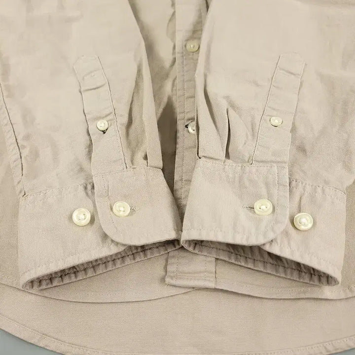 [BUNJANG] Tommy Hilfiger Beige Button-Down Custom Fit Cotton Blend Shirt / 타미힐피거 베이지 버튼다운 커스텀핏 코튼블렌드 남방 셔츠 M