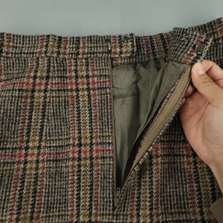[BUNJANG] DAKS Check Pattern Suede Shoulder Patch Preppy Suit / DAKS 닥스 JP 브라운톤 체크패턴 스웨이드 숄더패치 쓰리버튼 프레피
