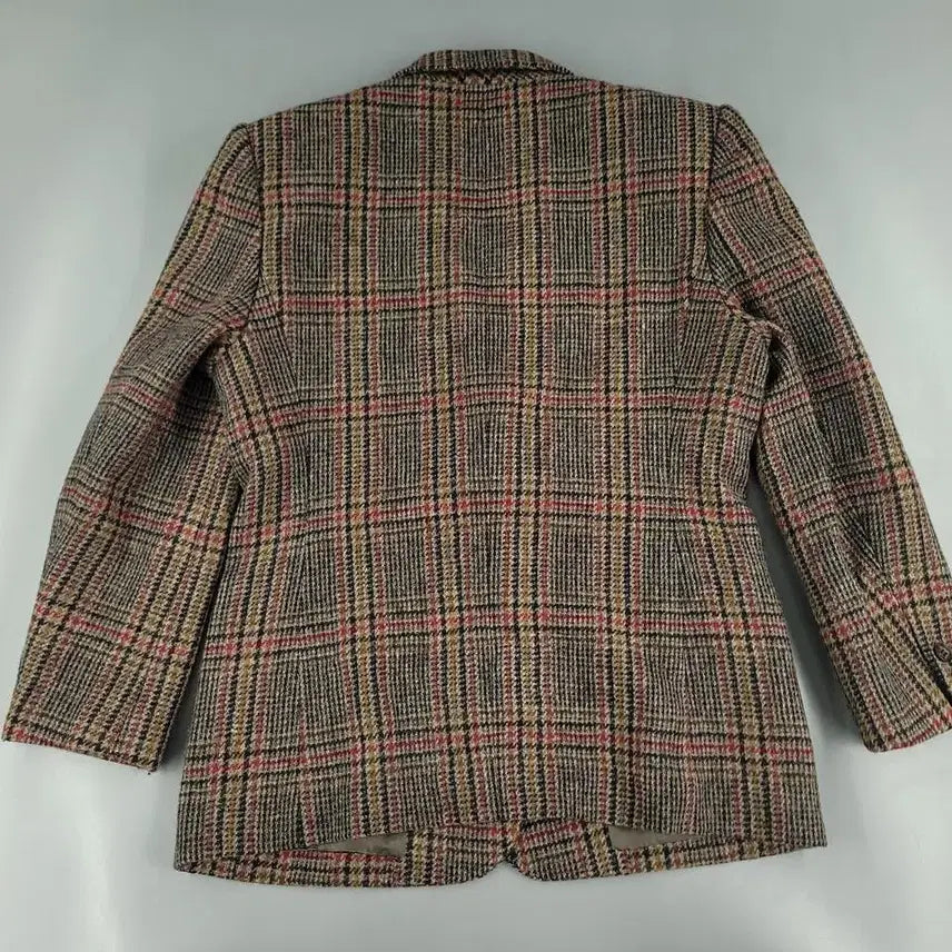 [BUNJANG] DAKS Check Pattern Suede Shoulder Patch Preppy Suit / DAKS 닥스 JP 브라운톤 체크패턴 스웨이드 숄더패치 쓰리버튼 프레피
