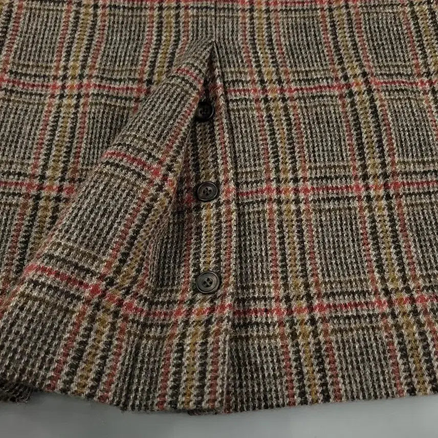 [BUNJANG] DAKS Check Pattern Suede Shoulder Patch Preppy Suit / DAKS 닥스 JP 브라운톤 체크패턴 스웨이드 숄더패치 쓰리버튼 프레피
