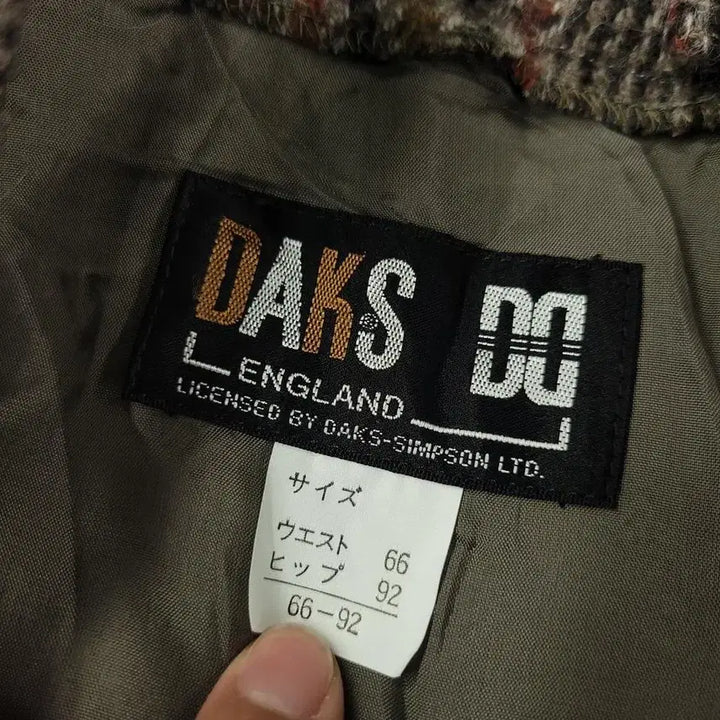 [BUNJANG] DAKS Check Pattern Suede Shoulder Patch Preppy Suit / DAKS 닥스 JP 브라운톤 체크패턴 스웨이드 숄더패치 쓰리버튼 프레피