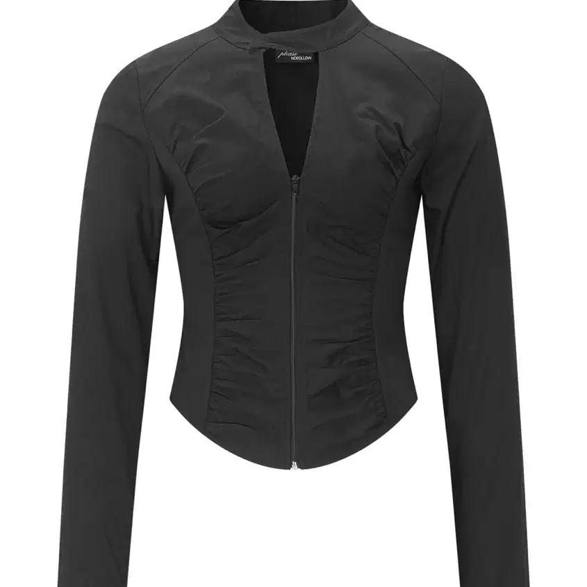 [SOLD OUT] 플리즈노팔로우 Delphine Shirring Zip up Shirt
