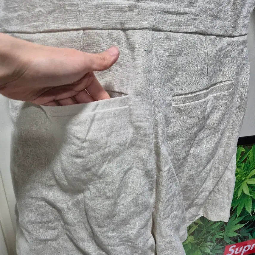 [BUNJANG] Stylenanda Linen Short Sleeve Jumpsuit / (타임세일)(새상품)스타일난다 린넨 반팔 점프수트
