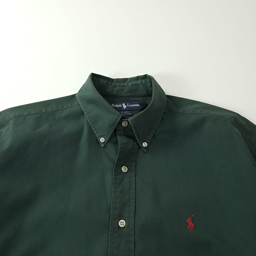 [SOLD OUT] CK269 L 폴로 90s 미국판 블레어 다크틸그린 셔츠 남방