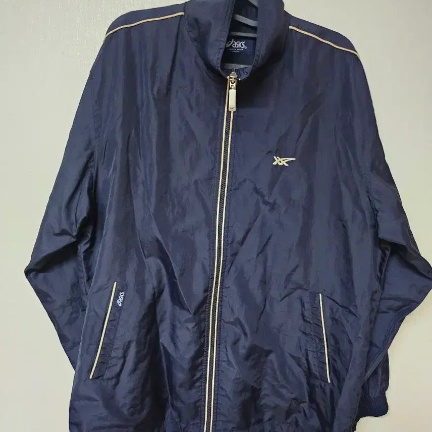 [BUNJANG] Asics Navy Windbreaker Jacket (Size 95) / 아식스 네이비 바람막이 자켓 95